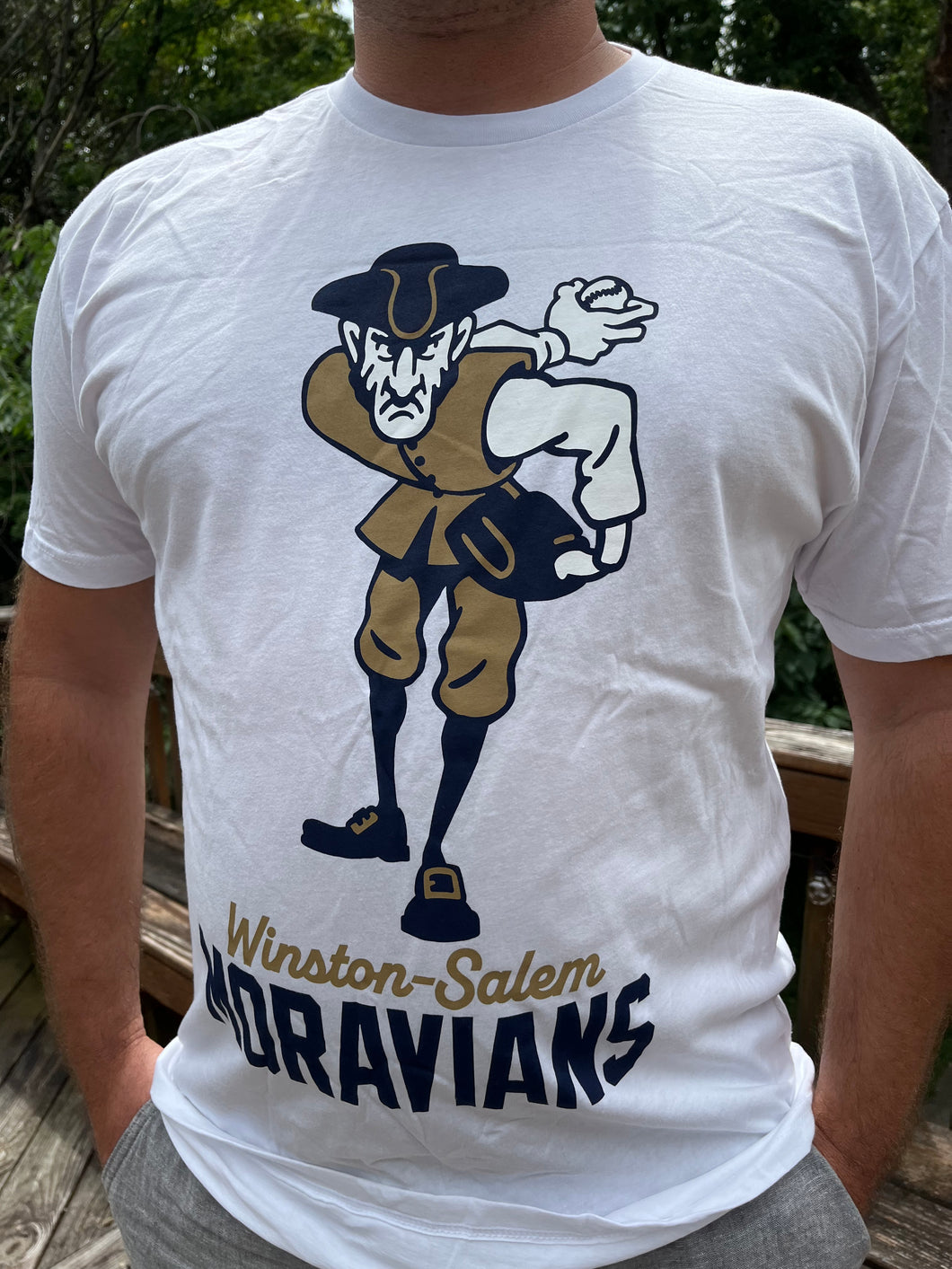 Moravians White Logo Tshirt
