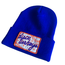 Load image into Gallery viewer, Disco Turkeys Patch Beanie (Royal)
