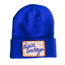Load image into Gallery viewer, Disco Turkeys Patch Beanie (Royal)
