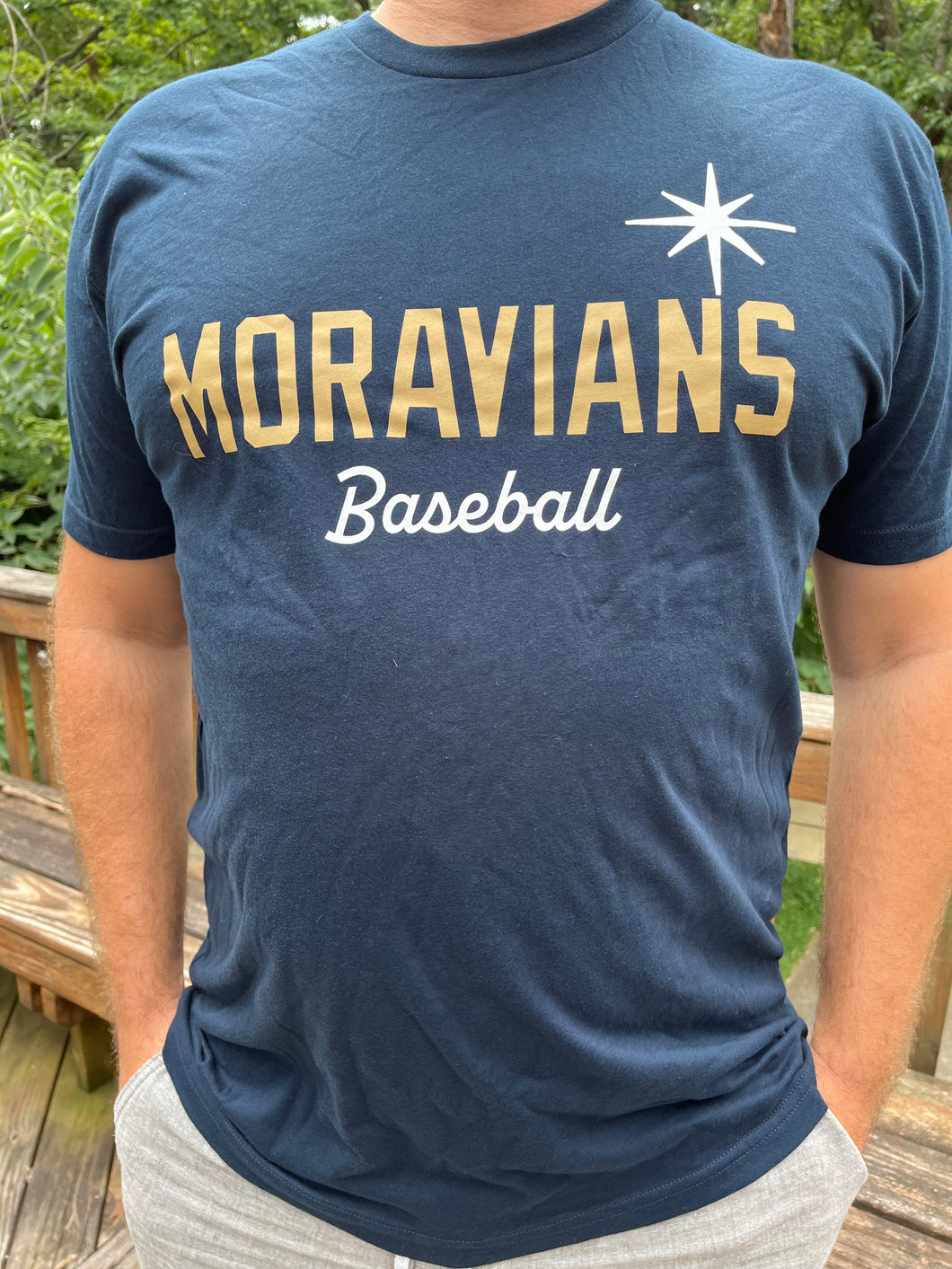 Moravians Navy Script Tshirt